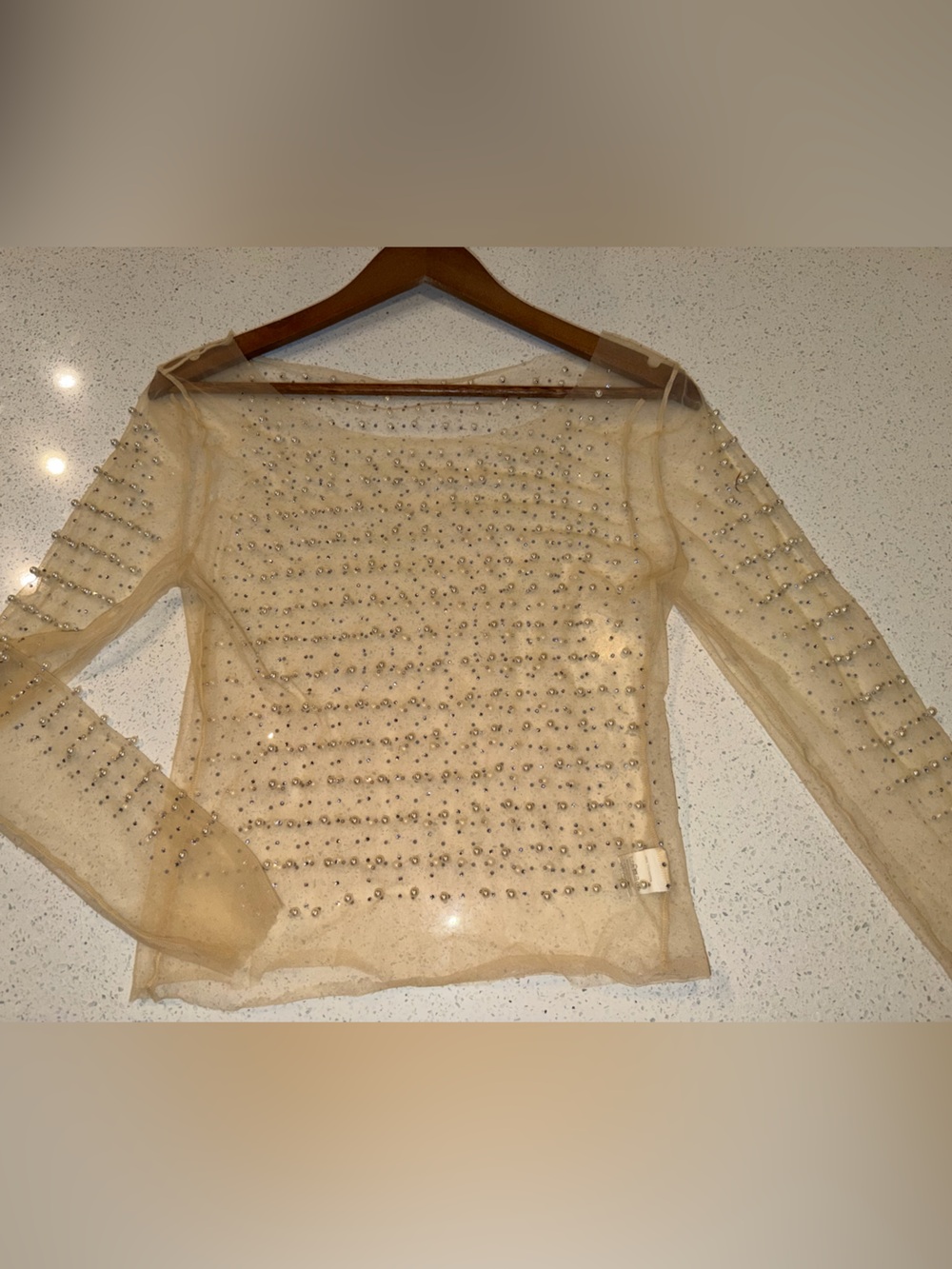 Sheer Pearl / Shimmer Overlay Top